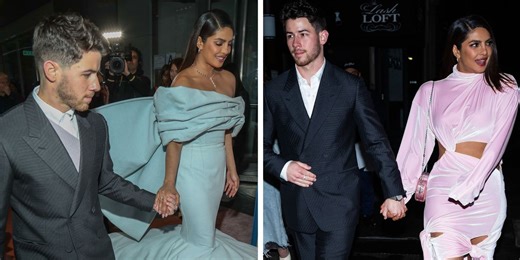 Priyanka Chopra's Cinderella Blue Giant Bow Gown and Pink Cutout Dress Are Dreamy Date Fashion