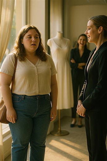 😱🫢 Une jeune femme n’a pas été autorisée à entrer dans une boutique “sans essayage” — mais une semaine plus tard, sa photo a fait le tour du web... La journée était ensoleillée et limpide, comme faite pour quelque chose de beau. Dans les rues flottaient des parfums de café, de senteurs légères et de pâtisseries toutes chaudes. Elle marchait lentement, regardant autour d’elle — elle voulait simplement se promener après le travail. Et soudain, elle vit la vitrine. Sur le mannequin, une robe blan