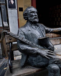 4.5K views · 253 reactions | You obviously know the saxophone, but have you heard of its inventor Adolphe Sax? Born in Belgium in 1814 as the son of an instrument designer, he revolutionised the music industry with his brass creations. Though less known, he also invented the saxotromba, saxhorn and saxtuba. Recognise a pattern here?  | visit.brussels | Facebook