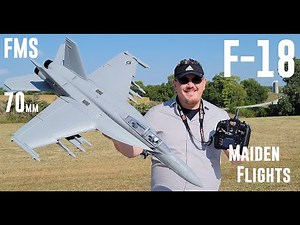 FMS - F-18 - 70mm - 5X Maiden Flights & Initial Adjustments