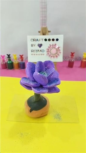 DIY Galaxy flower clay 🌌 | Air dry clay crafts💜 #claycrafts #diycrafts