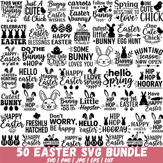 Easter SVG Bundle, Happy Easter SVG, Easter Quotes Svg, Easter Egg Svg, Easter Bunny Svg, Easter Kids Svg, Spring Svg for Cricut, Silhouette - Etsy