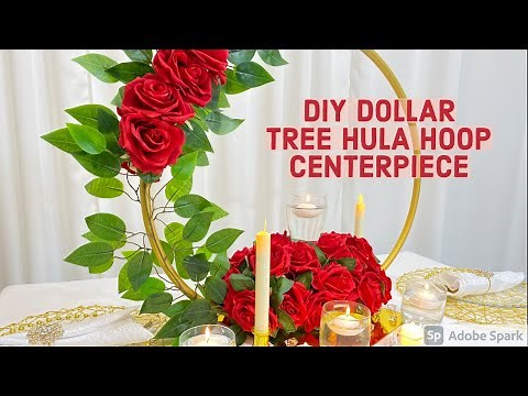 DIY DOLLAR TREE HULA HOOP CENTERPIECE