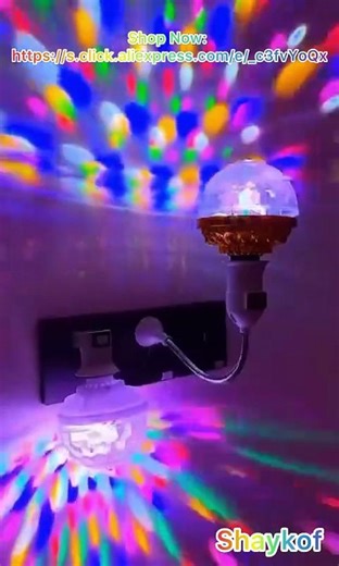 E27 Disco Light Rotating RGB Party Lamp LED Strobe Light Crystal Disco Bulb