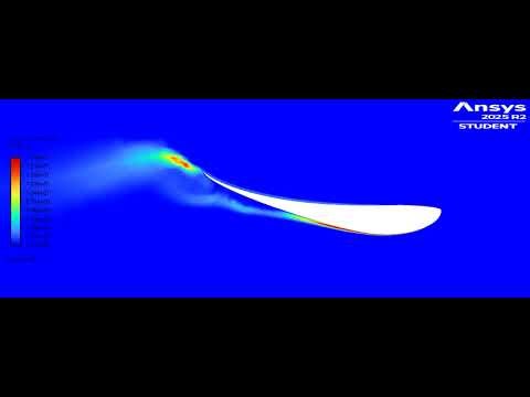 2D Detached Eddy Simulation (DES) of a Selig S1223 Airfoil @ 10 aoa -- Re = 2.5 x 10^5