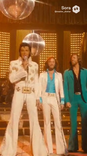 Elvis Presley Hosts the Bee Gees in a Parallel Universe 🎤✨🤔