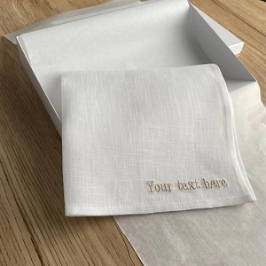 Custom Linen Handkerchief: Personalized Embroidered Hankie Gift - Etsy
