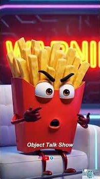 French Fries vs. Mighty Boiled Egg 🍟🥚|Episode-4 | Object Talk Show #shorts #aicontentcreator