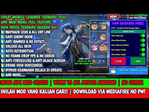 CHEAT MLBB TERBARU 2026 | MOD APK UNLOCK ALL SKIN MOBILE LEGENDS