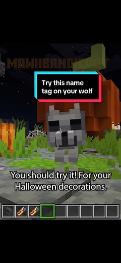 Name tag for your wolf dog 🐺 with the Actions & Stuff texture Pack 🎃 Halloween decoration #minecraftbuilding #minecraftmemes #minecraft #minecrafttutorial #minecraftbedrock