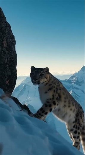 🐆 RARE Snow Leopard Scaling Vertical Himalayan Cliffs | 4K Drone