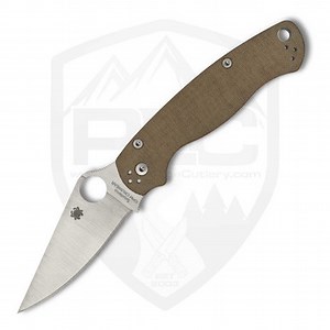 Spyderco Paramilitary 2 Brown Micarta, Satin CRUWEAR - C81MPCW2