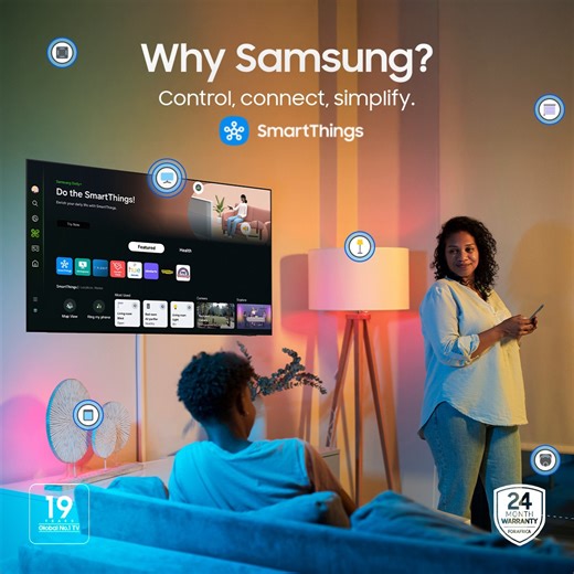 Imagine a home that listens, learns, and adapts all through your Samsung device.🌟 With the built-in SmartThings Hub, you can connect, automate, and control your devices from your #VisionAI TV.😍 Learn more: http://spr.ly/61807mWJr #UnforgettableGifting #WhySamsung #MoreWithSamsung | Samsung