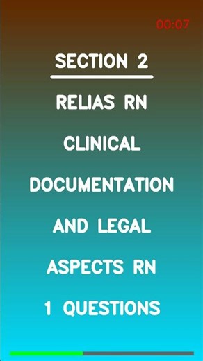 Relias RN Clinical Documentation and Legal Aspects RN 1 Questions Latest