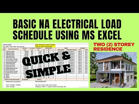 Basic Electrical Load Schedule for Beginners