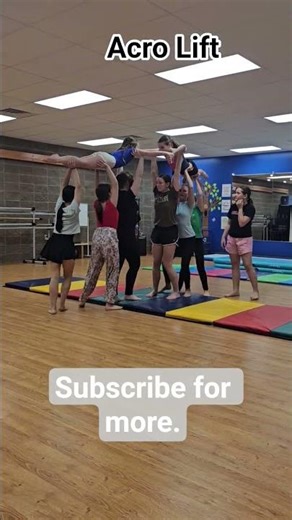 Can 4 girls lift 1 like this #acro #gymnastics #challenge