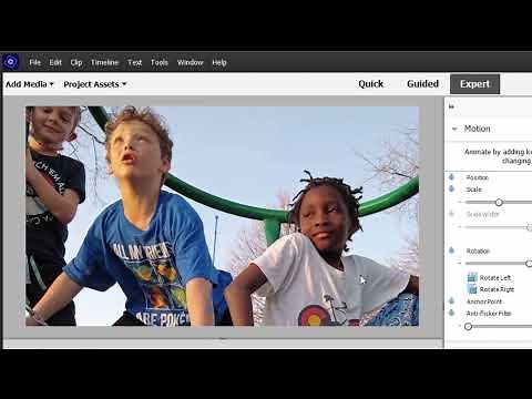Interpolating keyframes in Premiere Elements 2022