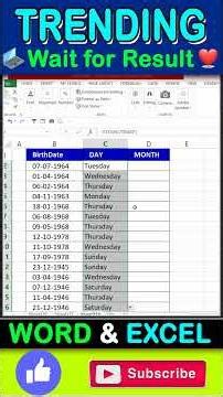 Day or Month Calculation In excel #exceltips #shorts #excel #exceltutorial