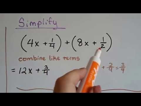 Grade 7 Math #6.1a, Add or Subtract Algebraic expressions