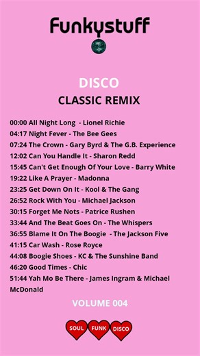 Funkystuff Disco Classics Mix | Vol 004 | https://youtu.be/QveMA-K-llE⁠
