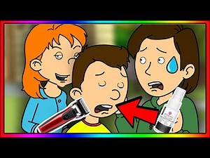 caillou grows hair / rosie shaves it / grounded