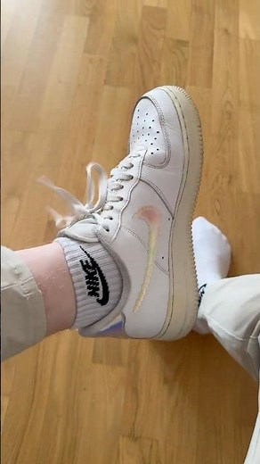 Sweaty Nike Air Force 1 and smelly white socks #socksaddict #sneakers