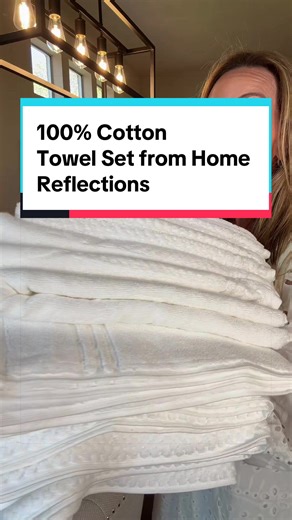 12 Piece 100% Cotton Towel Set from Home Reflections #towels #cottontowel #bathtowels #home #QVC @QVC, Inc