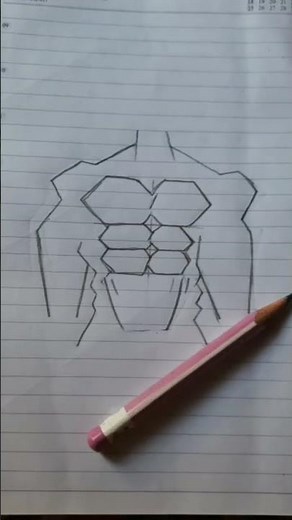 How to draw six pack abs (easy)💪💪