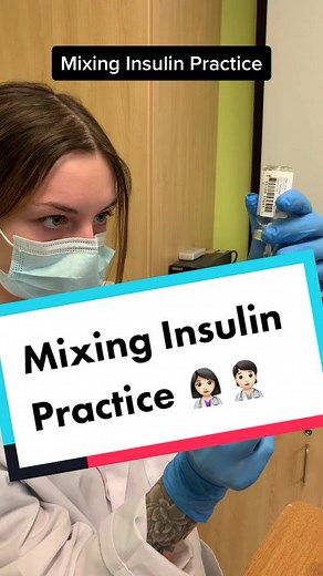 Mixing Insulin Practice - Clear before Cloudy! #nurse #nursingschool #nursing #nursetok #collegelife #college #pn #rn