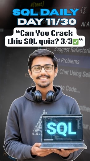 Engineering Marathi | Anurag Meshram on Instagram: "🧠 SQL MCQs That Separate Beginners from Pros 😈 2️⃣8️⃣ Which clause comes after GROUP BY? ✅ HAVING 👉 WHERE → before grouping 👉 HAVING → after grouping 🔥 2️⃣9️⃣ Can GROUP BY be used without aggregates? ✅ Yes 👉 It can still group rows with identical values 😳 3️⃣0️⃣ Which function counts unique values? ✅ COUNT(DISTINCT column) 👉 No duplicates. Pure accuracy 💯 😵 Same keywords… different power levels 💬 Comment your score: 0/3 | 1/3 | 2/3 |