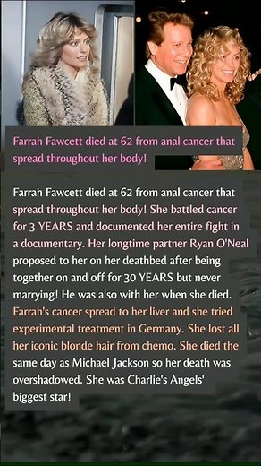 Farrah Fawcett Died Same Day as Michael Jackson! #shortvideo #farrahfawcett #shorts