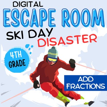 Winter Holiday Add Fractions Digital Worksheets January No Prep Escape Room Game