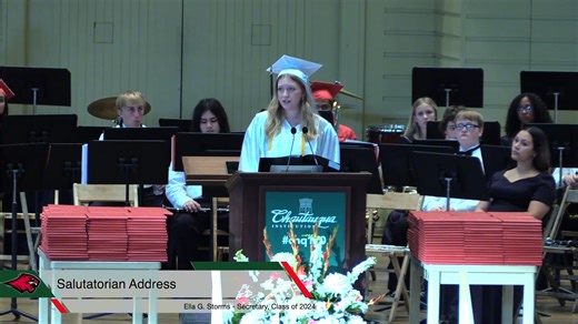 🎥 WATCH: JHS senior Ella Storms delivered a beautiful tribute to her classmates in the Class of 2024 during her Salutatorian Address during Commencement on Thursday night at the Chautauqua Institution Amphitheater. #JPSNY | Jamestown Public Schools