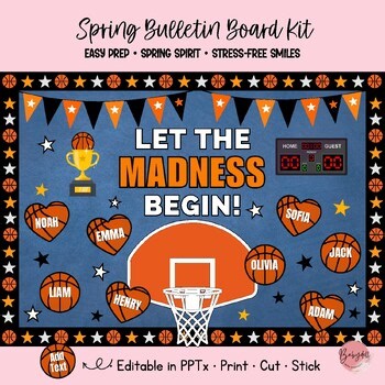 Basketball Bulletin Board Kit: March Madness Theme | Spring Classroom Decor