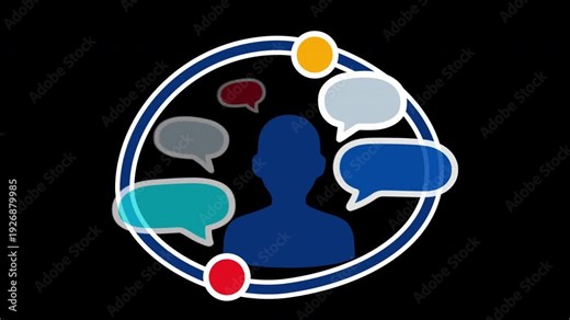 User Communication Icon with Speech Bubbles