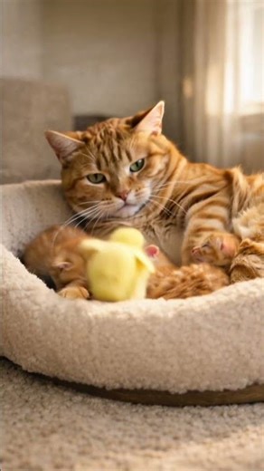 Unexpected cuddle squad 🥹 #cat #animalshorts