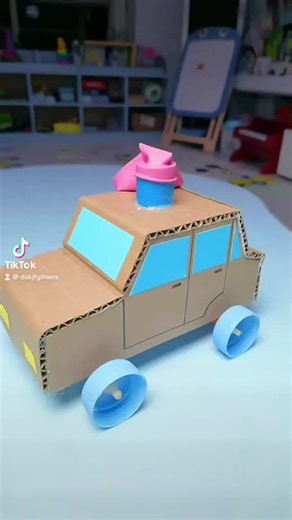 DIY Small Toy Car Made from Waste Paper Box