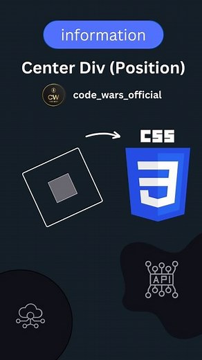 Code Wars on Instagram: "(Must Save 🔥) Center Div Using Position CSS. . . . 🤩 Source Code Available in GitHub & Telegram Link in Bio 🔥 !! FOLLOW US TO LEARN CODING !! Follow for more @code_wars_official 💙 Tags Your Friends 😉 Don't forget Like ♥️ and share 💬 Save for future references 📖 ✅ Follow Us @code_wars_official to never miss content like this in the future 🚀 Hastags🏷️ : #navigation #hover #html #css #html5 #css3 #csstricks #cssanimation #learnhtml #learncss #csstips #csstipoftheda