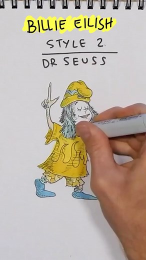 Billie Eilish and Dr. Seuss Inspired Dope Cartoon Drawings by Struthless