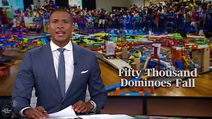 123K views · 1.2K reactions | Hundreds gathered at a San Jose tech museum this weekend to watch a cascade of more than 50,000 dominoes fall. Fifteen people spent nearly a week working eight-hour days to set up the massive chain reaction, which tumbled down to the crowd’s delight. | CBS Evening News | Facebook