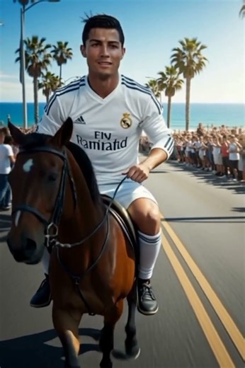 CR7 Becomes a Cowboy?! Ronaldo Riding a Horse Meme 😂🔥”#Ronaldo #CR7 #RonaldoMeme #FootballMeme