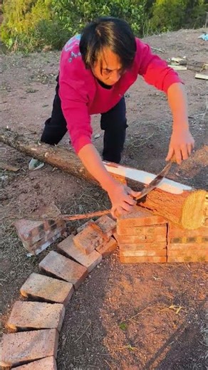 The process of stripping the tree bark - Can you do this job?