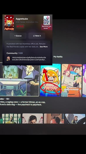 the only thing I think of when I see this show is that review #fyp #aggretsuko