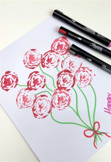 Easy Ziplock Bag Rose Painting for Valentine's Day