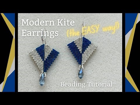 Modern Kite Earrings Tutorial (the EASY method) | Peyote stitch beaded earrings