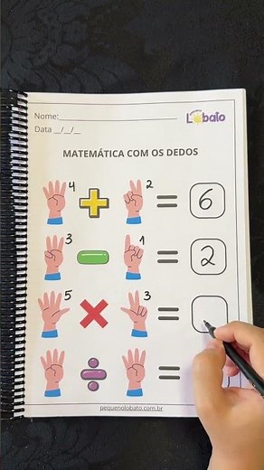 Atividade De Matemática Com Os Dedinhos | Pequeno Lobato