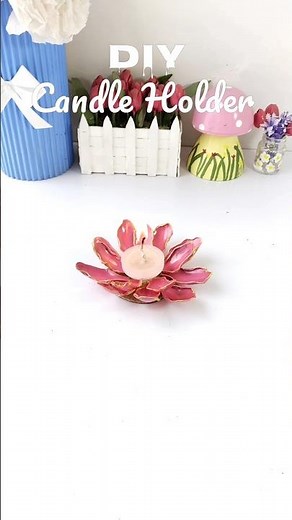 DIY Plastic Spoon Candle Holder 🌸 | Easy Flower Decor Craft #diy