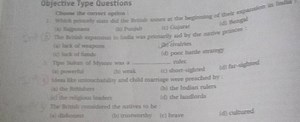 Objective Type Questions onsose the conrect option :