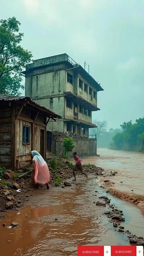 AI Simulation: Flood Impact Explained | Safety Awareness #landslide #disaster #shortvideo