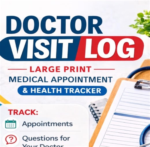 Large Print Doctor Visit Log Book | Medical Appointment Tracker | 3 Sizes | 6 Colors | Printable - Etsy UK
